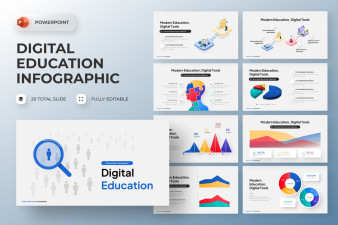 Digital Education Infographic PowerPoint Template